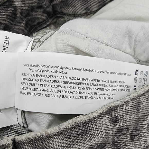 NEW Pull & Bear Jeans Womens 10 Gray High Rise Straight Leg Raw Hem Stretch - Picture 11 of 16